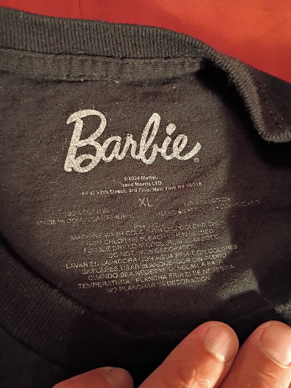 Barbie Black Tee with Pink Script Logo - Picture 4 of 4